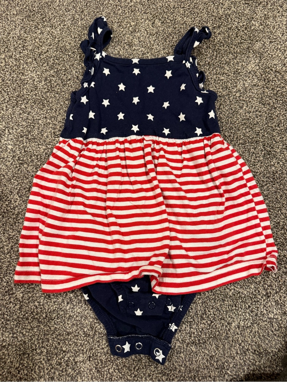Carter's Navy, Red & White Star and Stripe Dress Romper